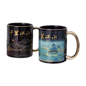 Custom logo Ceramic Mugs Hot Water Sublimation Heat Sensitive Color Changing Magic Mug