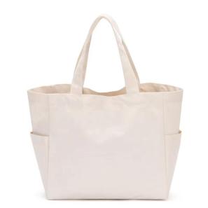 Durable Custom Printed Logo Organic Cotton Canvas Shopping Tote Bag With Pocket