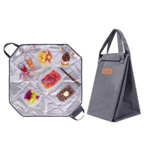 Customized High quality Multifunction Eco Friendly Food Carrying Oxford Folding Daily Picnic Mat Insulated Lunch Bag for Kids Women ﻿