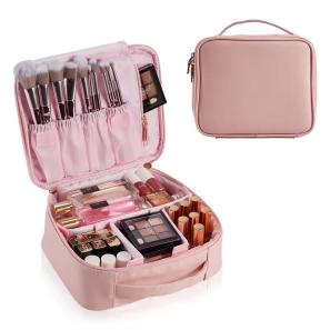 Large Capacity Makeup Bag Cosmetic Travel Bag With Adjustable Strap Waterproof Travel Makeup Train Case Toiletry Jewelry Bags Suitcase