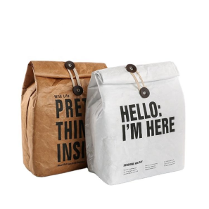 Custom Rope Buckle Eco-friendly Reusable Waterproof Insulated Cooler Bag Dupon Paper Tyvek Lunch Bag