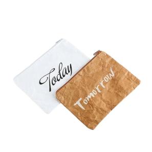 Custom logo Tyvek zipper bag Mini Small Waterproof file bags Tear Resistant Coin purse Cometic bag