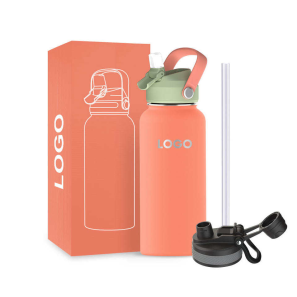 1L Large Capacity Water Bottle Wide Mouth Waterbottle Stainless Steel Insulated Gym Water Bottle