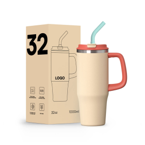 32oz 40oz 50oz Tumbler with Handle and Straw Lid Insulated Cup Reusable Stainless Steel Water Bottle Travel Mug