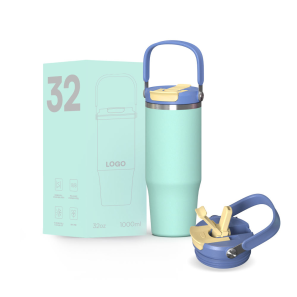 Custom Logo Leak Proof Tumbler Wholesale Insulated Stainless Steel Travel Tumbler with Flip Straw Lid 32oz 40oz 50oz