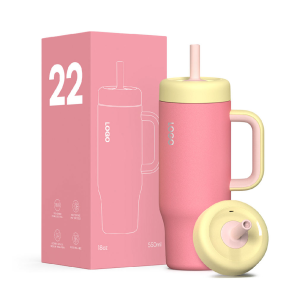 Colorful Water Bottle Stainless Steel 12oz 18oz 22oz BPA Free Vacuum Insulated Tumbler with Handle Lid and Straw