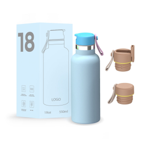 18oz BPA Free Stainless Steel Kettle Multi-Lid Design Customizable Color Options
