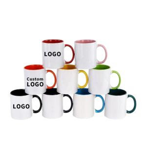 Customized Wholesale Ceramic Mug TOP GRADE Inner Handle Colorful Coffee Mug for Sublimation