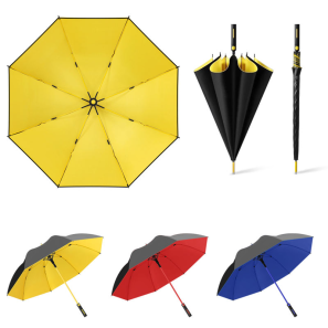Business Windproof Golf Umbrella with Custom Logo Printing Plastic Handle for Promotional Gift