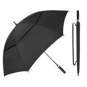 Wholesale Custom logo Double Layer Golf Umbrella Large Windproof Waterproof Straight Umbrella for Men