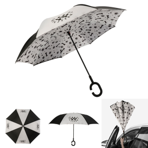 Custom Printing Double Layer Reverse Inverted Umbrella Modern Automatic Rainproof Sunshade Logo for Car Wholesale Automatic