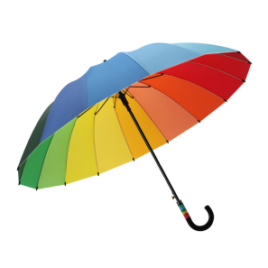 Custom Printed Advertising Straight Umbrella J Handle 16k Windproof Golf Rain Umbrella Modern Pongee Promotional Colorful Logo