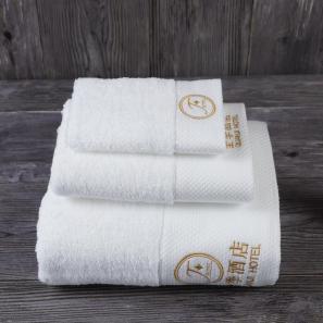 Top Hotel Quality Towel 100% Cotton Dobby Embroidery logo Towel Set and Hotel Cotton Towel