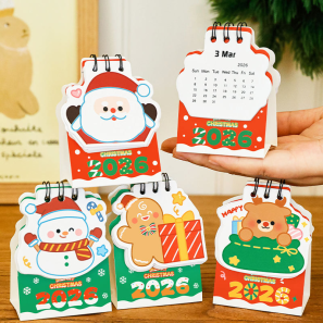 Colorful Wholesale Christmas Mini Desk Printing Calendar Paper Super Cute for Kids Gifting Award