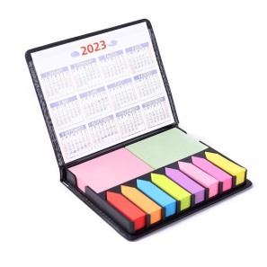 Promotional Gift Customized Note Pad Paper Stickers Index Desktop Sticky Note Set Box Leather Memo Pad With Custom Logo
