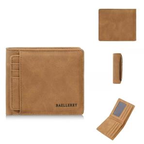 Slim Minimalist Mens Wallet fold Zipper Purse With Card Holder Functional Short PU Leather Mens Wallet 