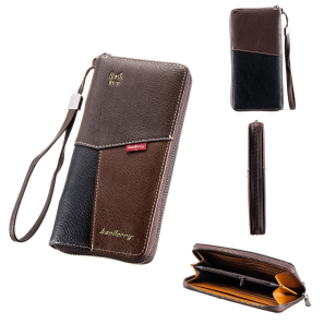 Mens Long Wallet Rfid Anti-Theft Multiple Card Slots Zipper Clutch Bag