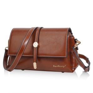 New Arrival Oil Wax Pu Leather Crossbody Bag Fashionable Small Square Bag for Women